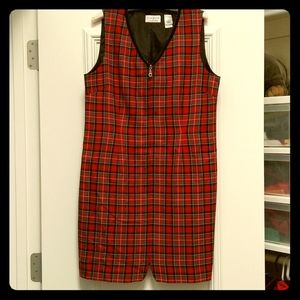 Vintage Village Sport Red Plaid Zip Up Dress